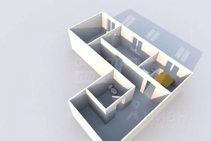 2-к кв. Оренбургская область, пос. Саракташ ул. Вокзальная, 54 (54.0 ... - Фото 2