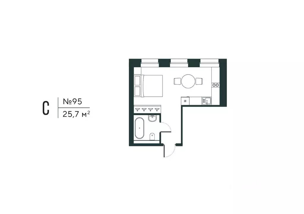 1-к кв. Санкт-Петербург ул. Блохина, 6/3 (25.7 м) - Фото 2