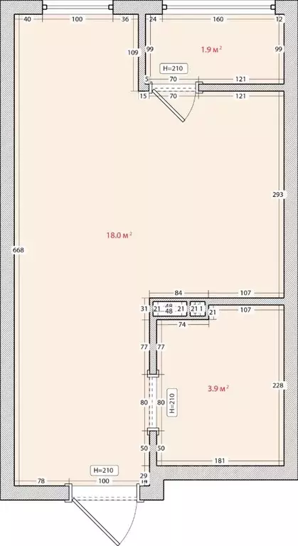 Студия Приморский край, Владивосток ул. Нейбута, 135с3 (23.9 м) - Фото 0