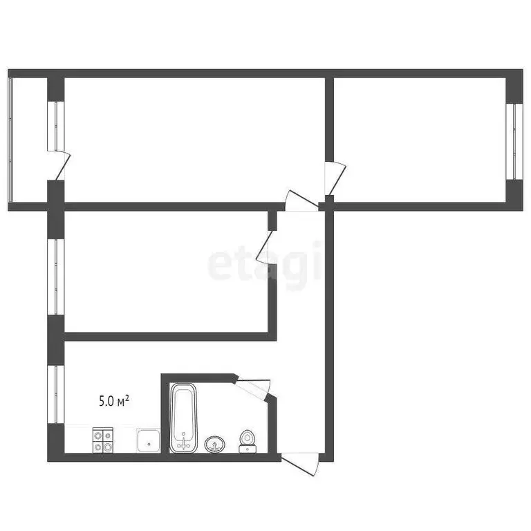 3-комнатная квартира: Оренбург, Туркестанская улица, 3 (58.1 м) - Фото 0