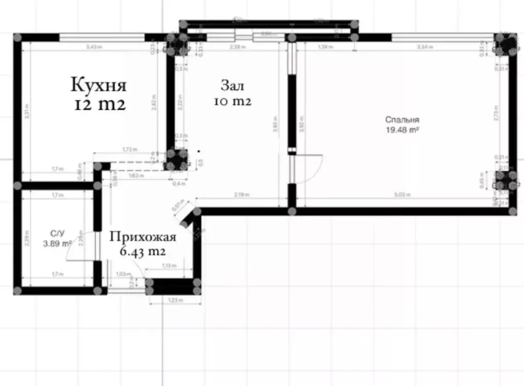 2-к кв. Кабардино-Балкария, Нальчик ул. Затишье (51.8 м) - Фото 1
