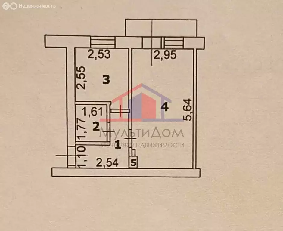 1-комнатная квартира: Губкин, Комсомольская улица, 57 (30.3 м) - Фото 1