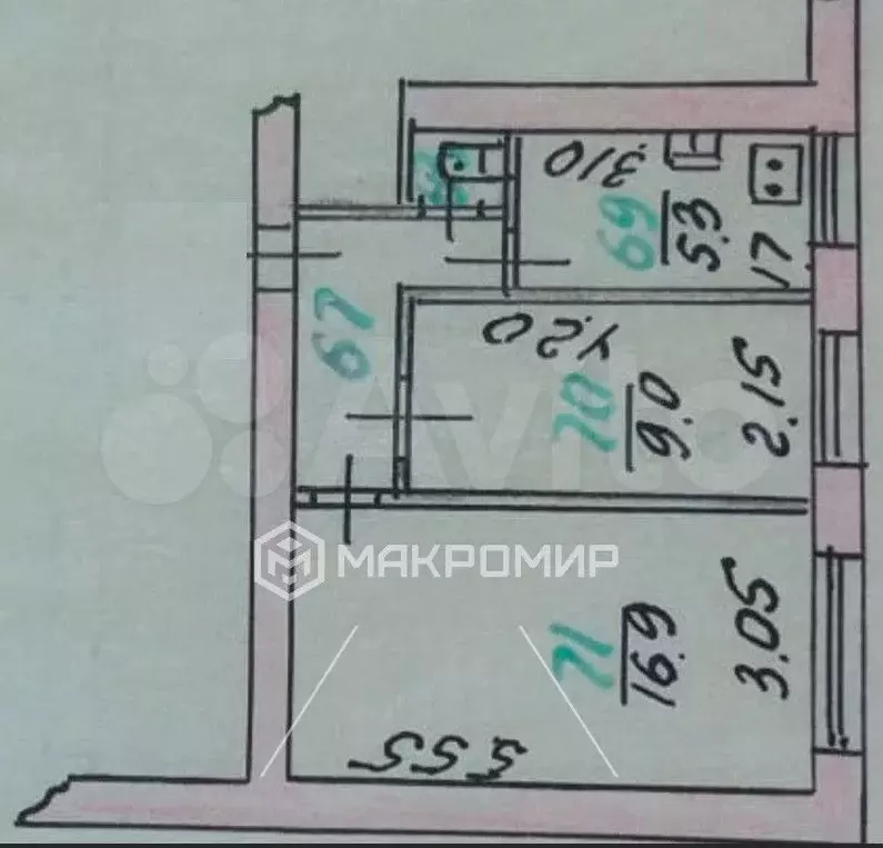 2-к. квартира, 36,7 м, 2/5 эт. - Фото 0
