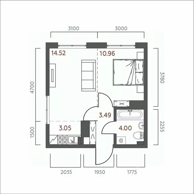 1-к кв. Иркутская область, Иркутск ул. 6-я Советская, 2 (36.02 м) - Фото 0