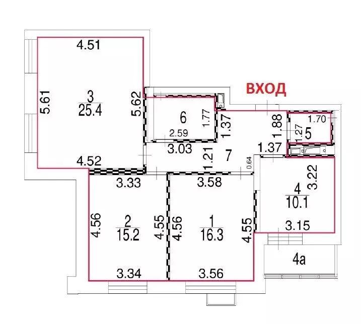 3-комнатная квартира: Москва, Мартеновская улица, вл39 (86 м) - Фото 0