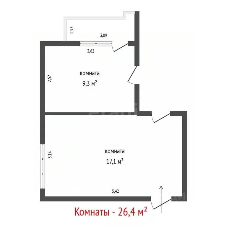 Комната Свердловская область, Екатеринбург ул. Токарей, 33 (31.0 м) - Фото 1