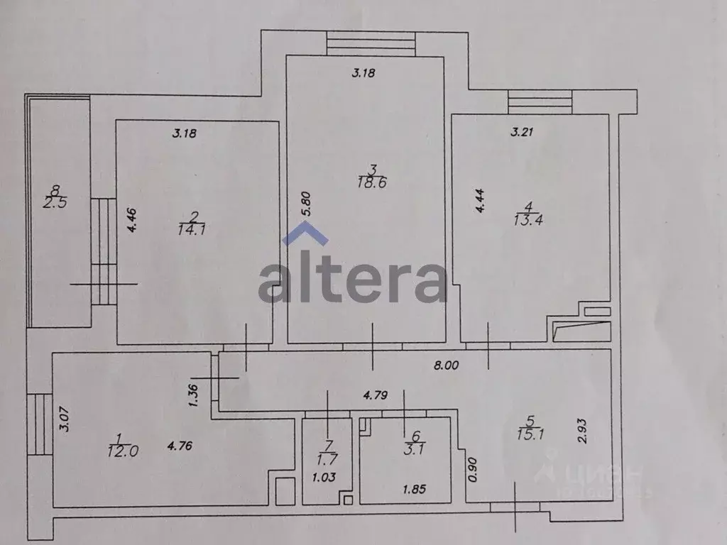 3-к кв. Татарстан, Казань просп. Ильгама Шакирова, 19 (80.5 м) - Фото 2