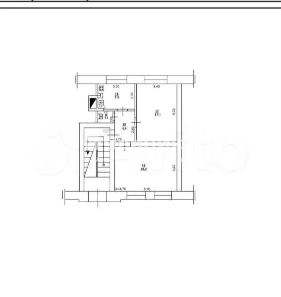 2-к. квартира, 51 м, 1/2 эт. - Фото 0