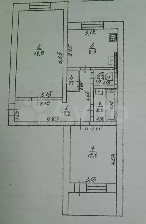 2-к. квартира, 50,5 м, 1/5 эт. - Фото 0