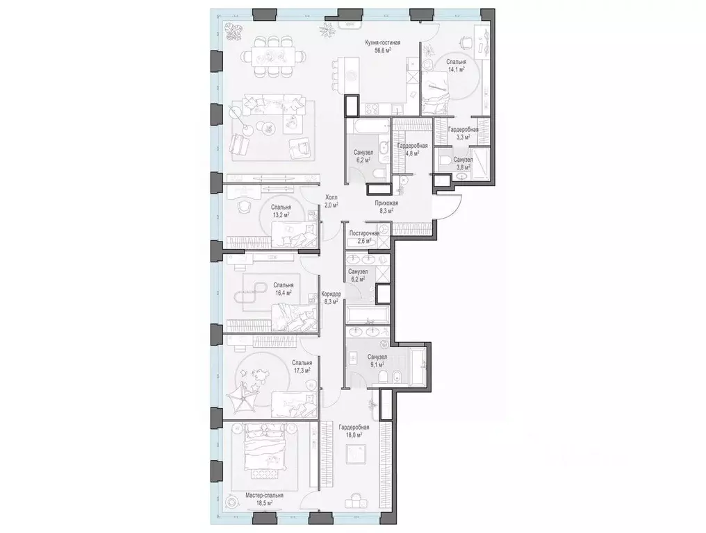 5-к кв. Москва просп. Генерала Дорохова, 39к2Б (207.7 м) - Фото 0