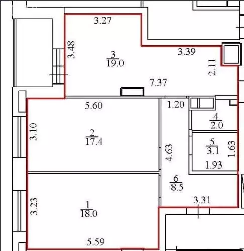 3-комнатная квартира: Пермь, улица Луначарского, 99 (71 м) - Фото 0