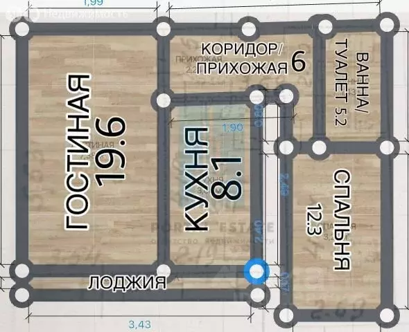 2-комнатная квартира: Подольск, Октябрьский проспект, 17 (54.3 м) - Фото 2