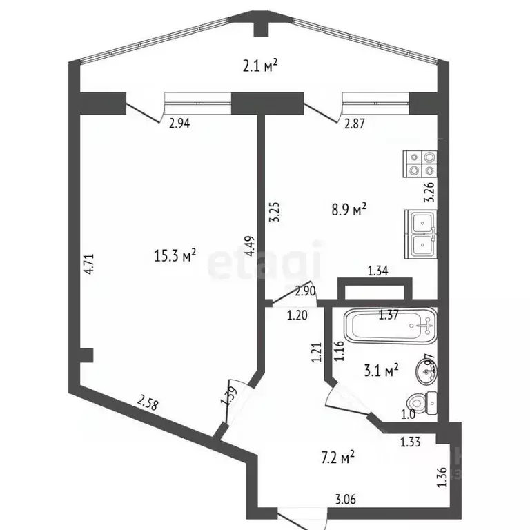 1-к кв. Мордовия, Саранск просп. 60 лет Октября, 143 (34.5 м) - Фото 1
