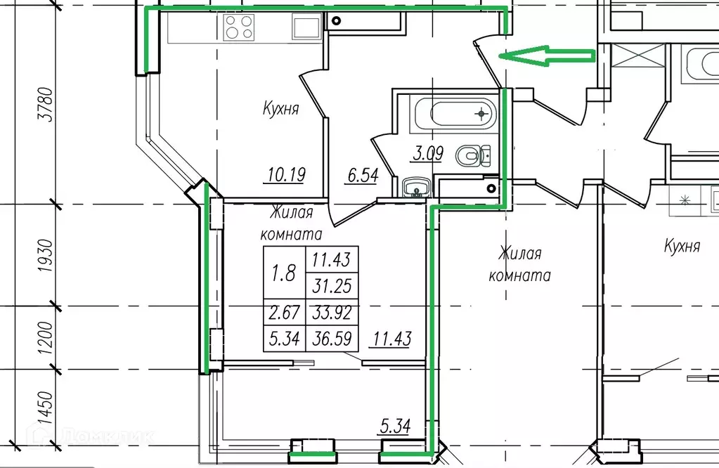 Продаётся 1-к квартира, 36.59 м - Фото 1