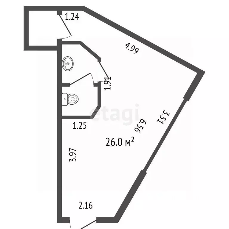 Студия Санкт-Петербург ул. Савушкина, 127 (30.9 м) - Фото 1