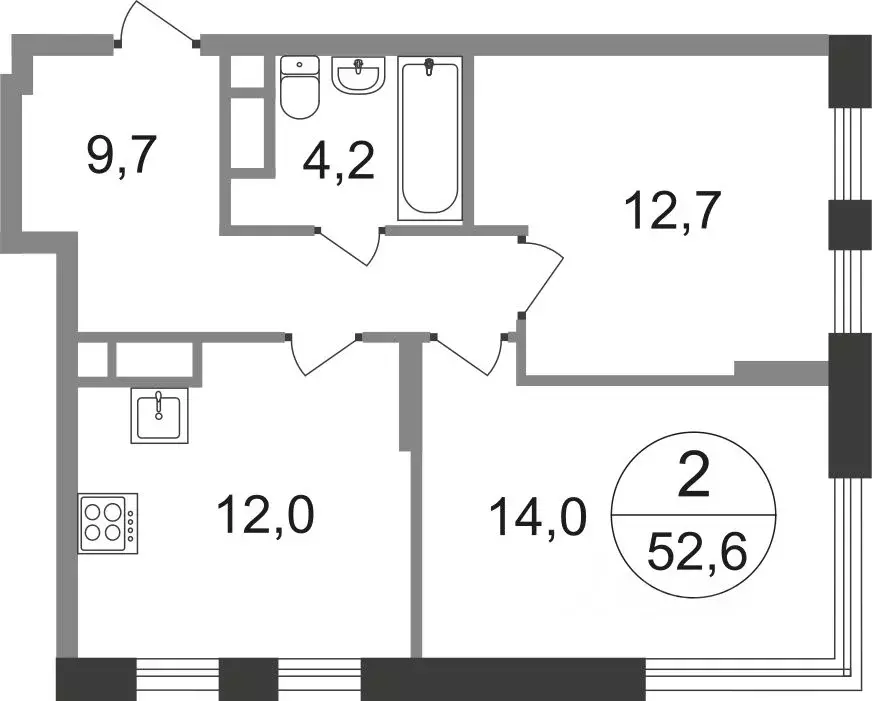 2-к кв. Москва Переделкино Ближнее мкр, 17-й кв-л, к1 (52.6 м) - Фото 0