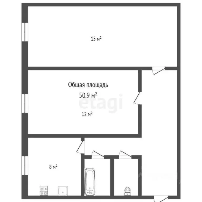 2-к кв. Брянская область, Дятьковский район, Старь рп ул. Комарова, 8 ... - Фото 1
