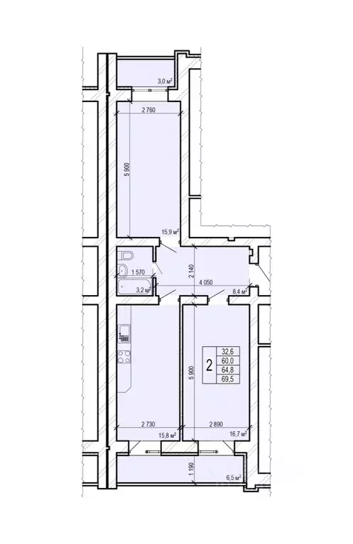 2-к кв. Саратовская область, Энгельс Новобазарная ул., 4 (69.5 м) - Фото 0