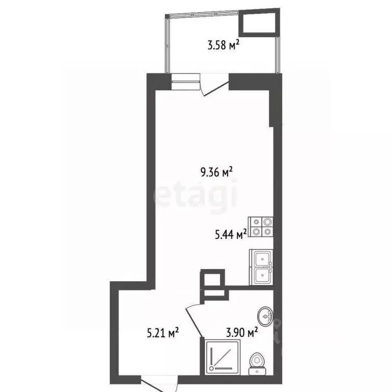 Студия Ростовская область, Ростов-на-Дону, Нахичевань ул. 23-я Линия, ... - Фото 1