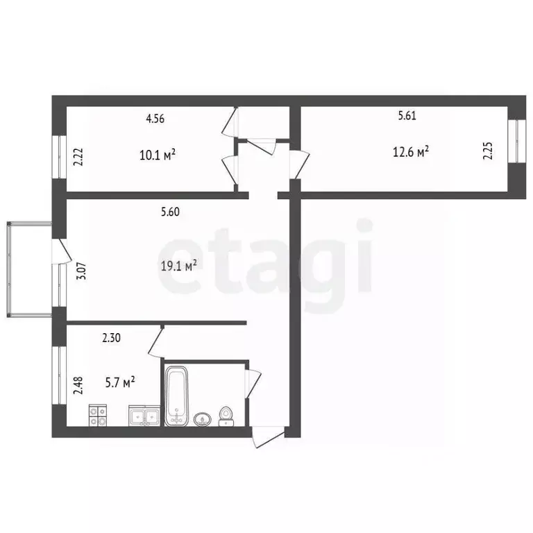 3-к кв. Камчатский край, Петропавловск-Камчатский Пограничная ул., 14 ... - Фото 1