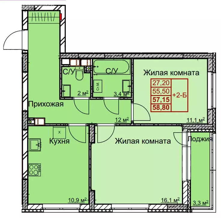 2-комнатная квартира: Нижний Новгород, улица Профинтерна, 17 (57.05 м) - Фото 0