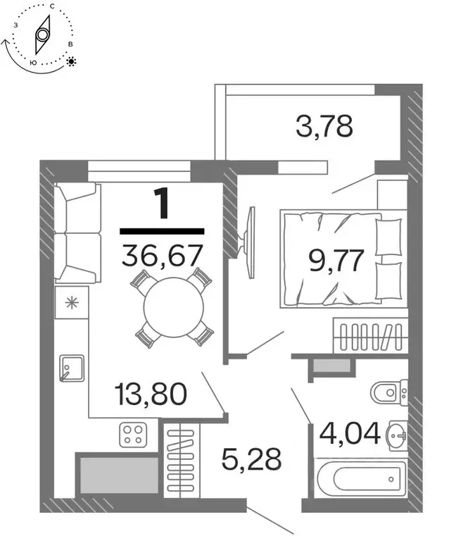1-к кв. Рязанская область, Рязань Бирюзова Парк жилой комплекс (36.67 ... - Фото 1