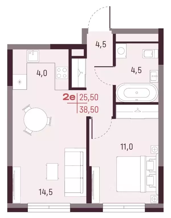 2-к кв. Свердловская область, Екатеринбург Академический мкр, 19-й ... - Фото 1