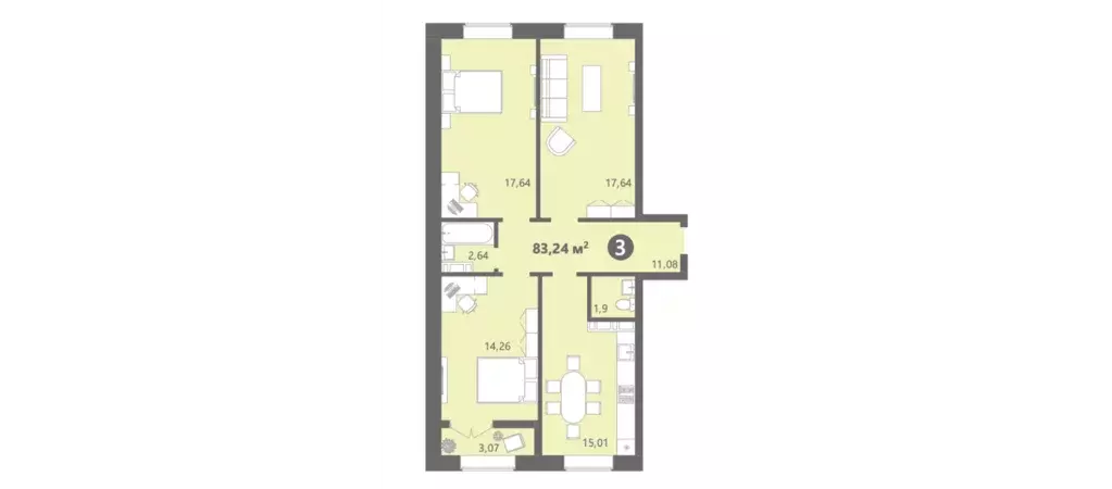 Продаётся 3-к квартира, 83.24 м - Фото 0