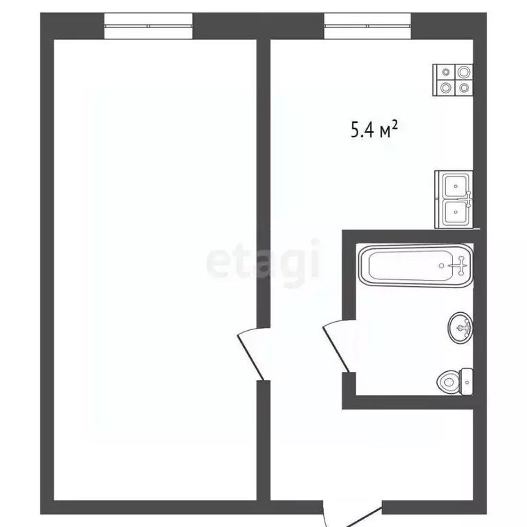 1-к кв. Тюменская область, Тюмень Военная ул., 15 (28.0 м) - Фото 2