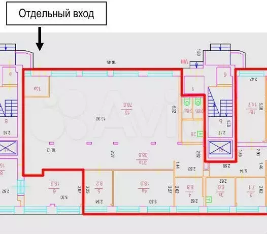 1-я линия у метро – 210 м с 2 входами - Фото 0
