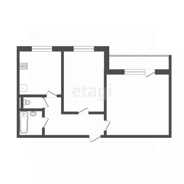2-к кв. Тюменская область, Тобольск 7А мкр, 9 (52.0 м) - Фото 2