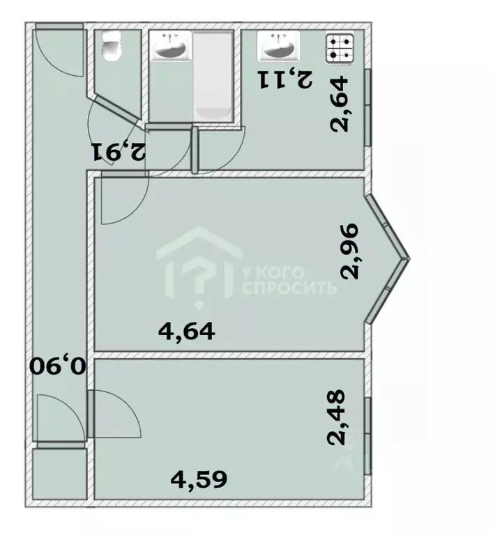 2-к кв. Санкт-Петербург пос. Стрельна, ул. Гоголя, 6 (44.5 м) - Фото 1