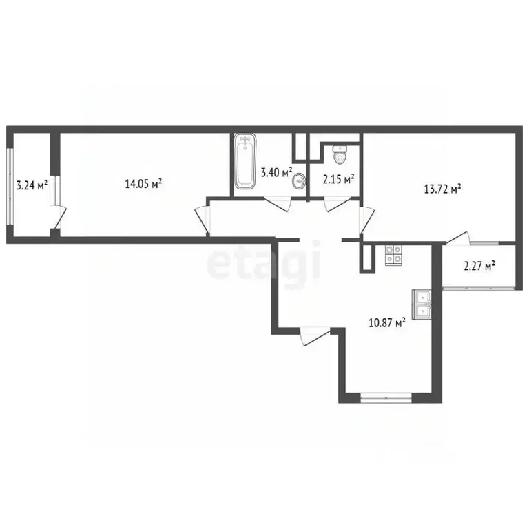 2-к кв. Санкт-Петербург Прилукская ул., 28к2 (55.0 м) - Фото 2