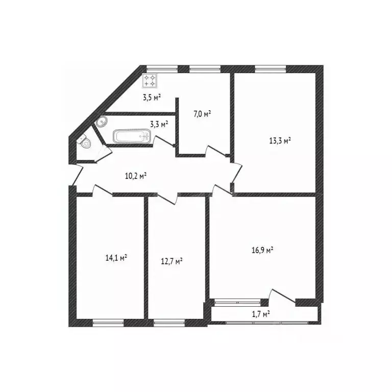 4-к кв. Брянская область, Клинцы Октябрьская ул., 35 (85.2 м) - Фото 2