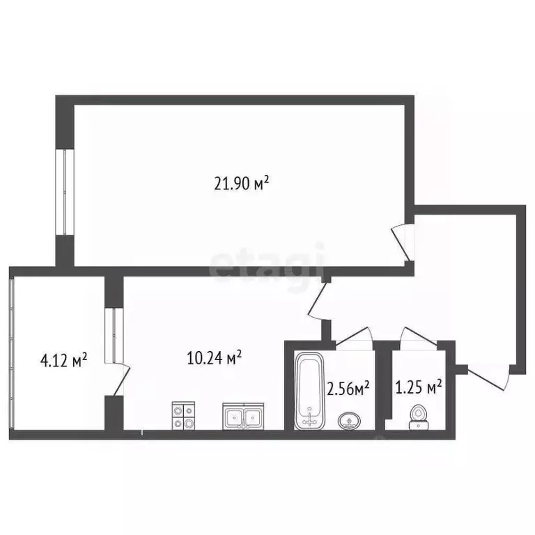 1-к кв. Саха (Якутия), Жатай городской округ, Жатай рп ул. ... - Фото 2