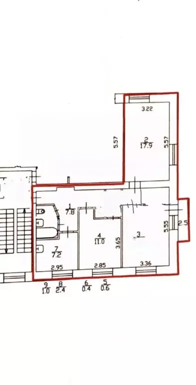 3-к кв. Санкт-Петербург ул. Орбели, 27К6 (68.4 м) - Фото 2