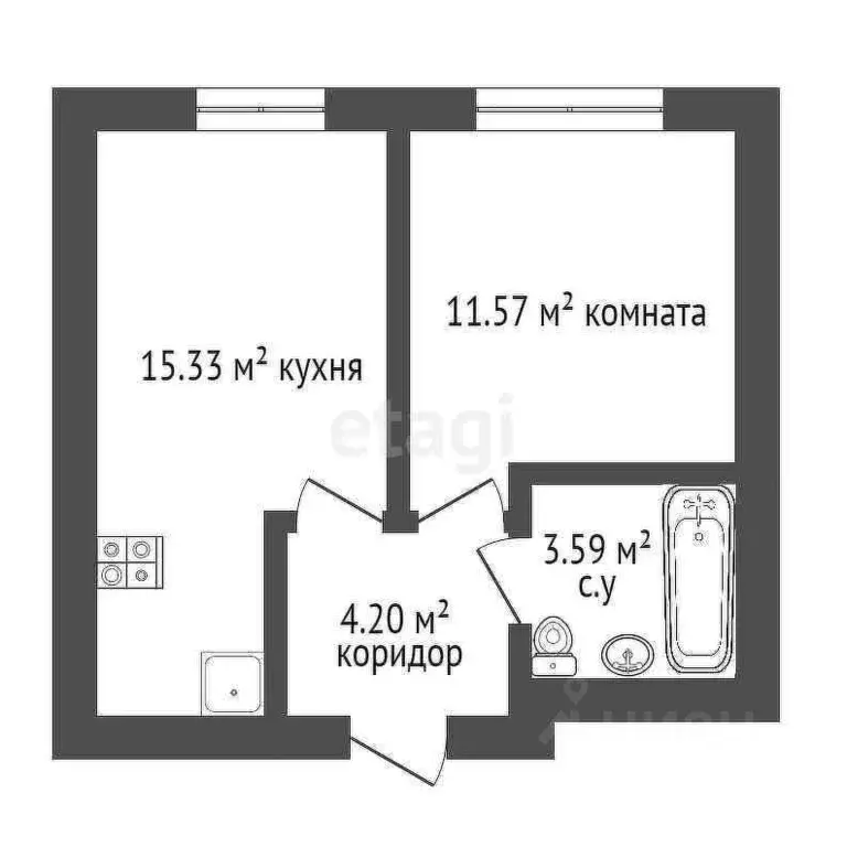 1-к кв. Санкт-Петербург Ремесленная ул., 15 (34.49 м) - Фото 1