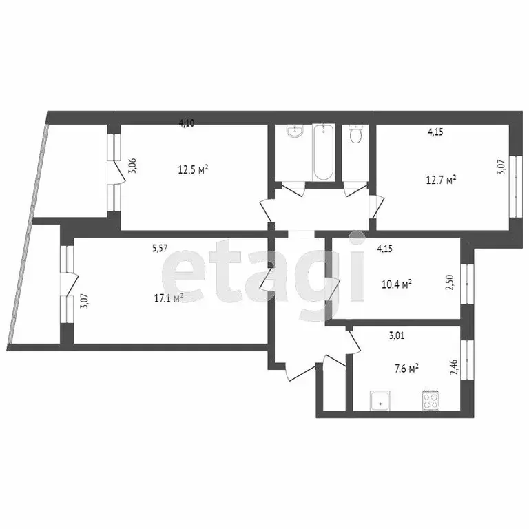 4-комнатная квартира: Челябинск, улица Братьев Кашириных, 93 (85 м) - Фото 0