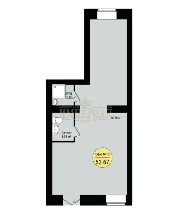 Помещение свободного назначения (53.67 м) - Фото 1