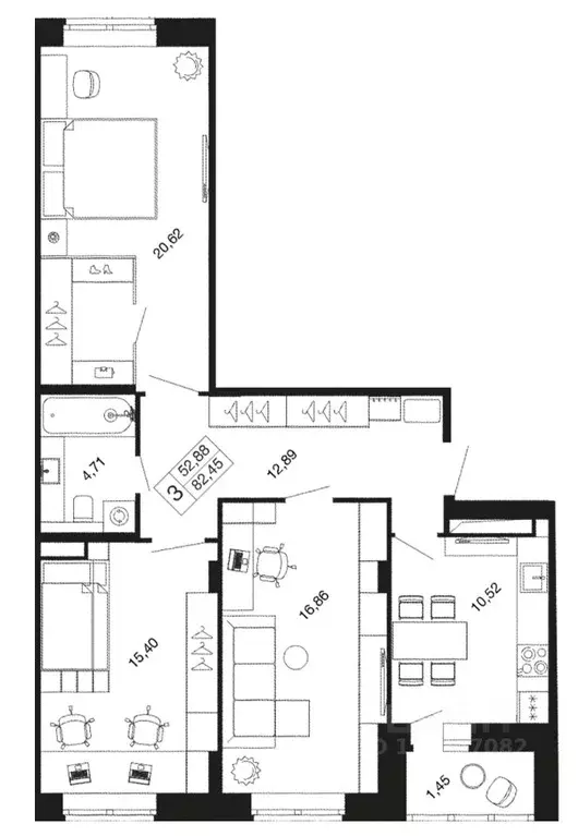 3-к кв. Московская область, Апрелевка Наро-Фоминский городской округ, ... - Фото 1