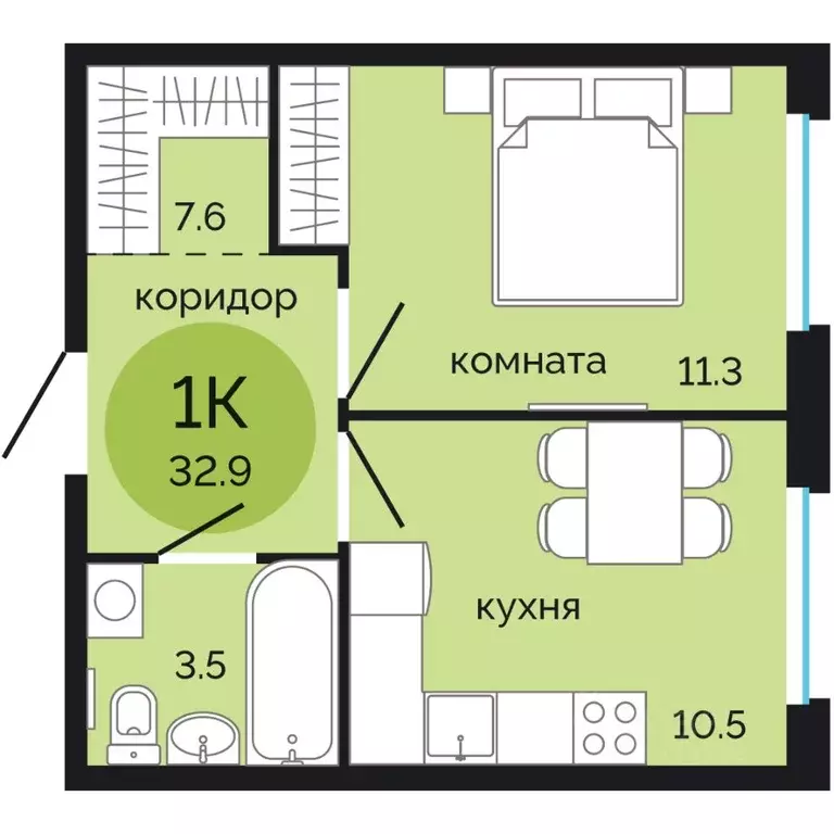 1-к кв. Пермский край, Пермь Краснова мкр, Красное яблоко жилой ... - Фото 1