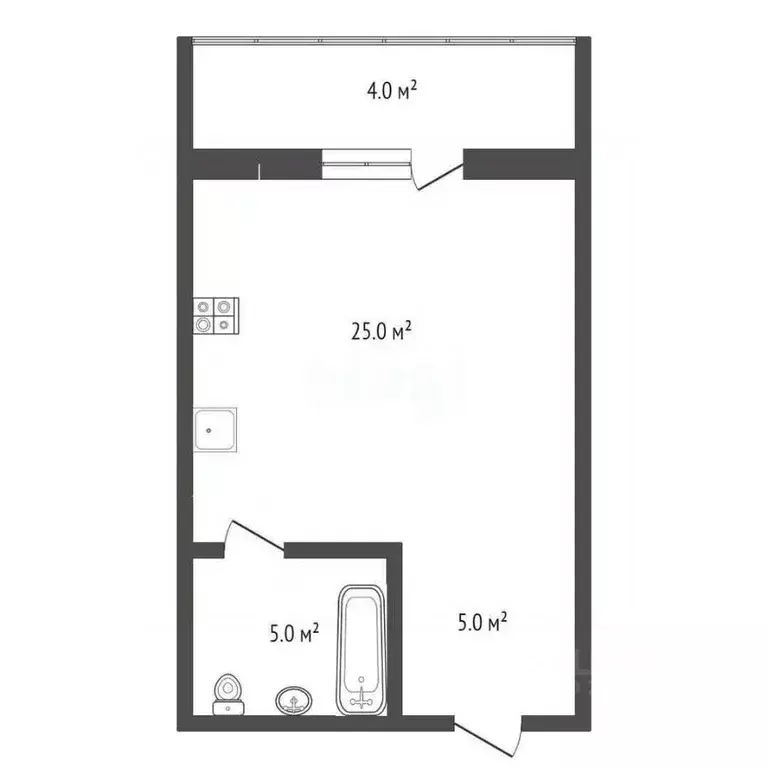 Студия Севастополь ш. Фиолентовское, 134к1 (34.4 м) - Фото 2