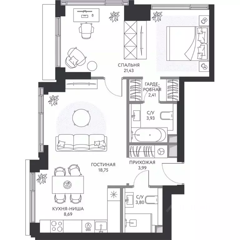 1-к кв. Москва 1-й Сетуньский проезд, 8 (63.8 м) - Фото 1