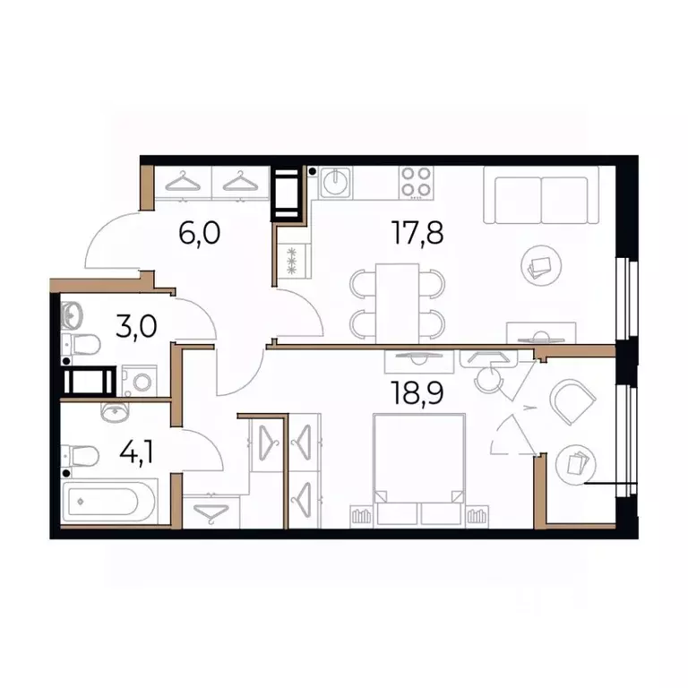 1-к кв. Вологодская область, Череповец Рыбинская ул., 69 (51.6 м) - Фото 1