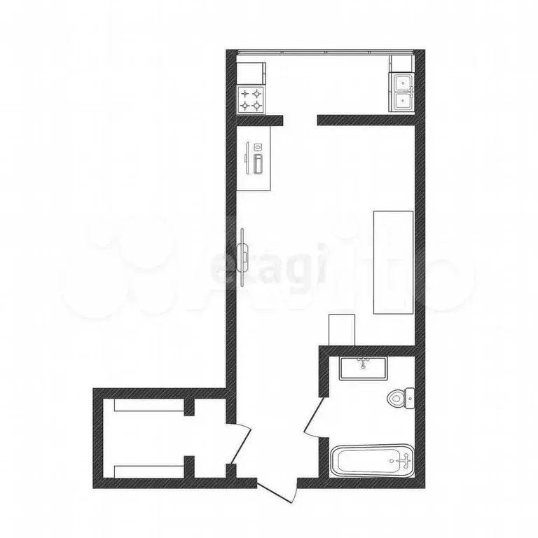 Квартира-студия, 28,2 м, 15/17 эт. - Фото 0