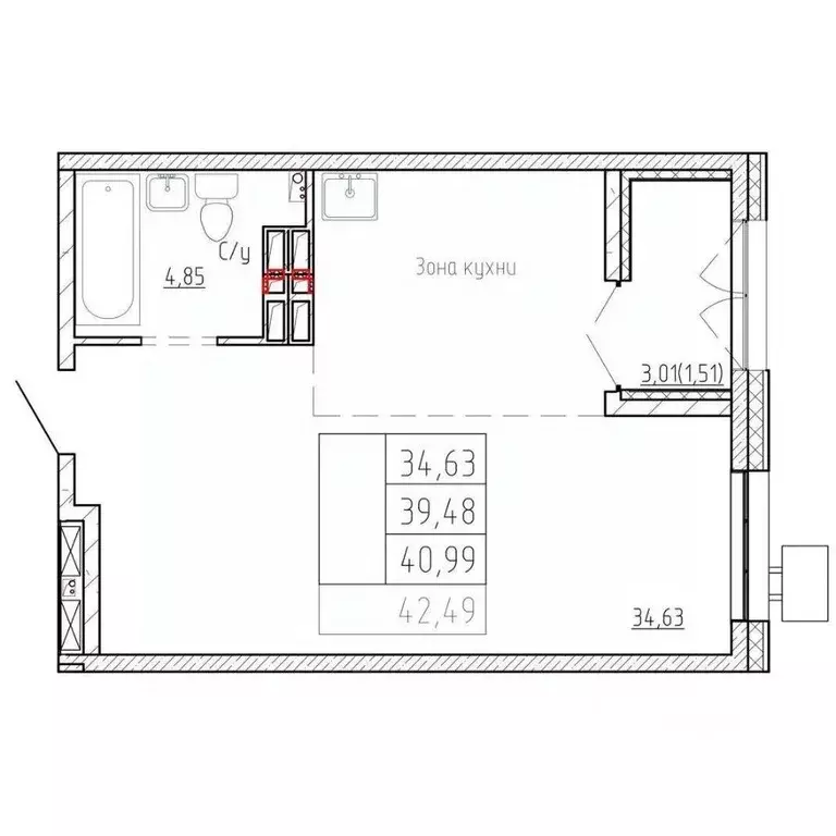 1-к кв. Приморский край, Владивосток Посейдония жилой комплекс, 6 ... - Фото 1