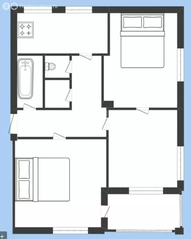 3-комнатная квартира: Липецк, улица Андрея Смыслова, 1 (61.5 м) - Фото 2