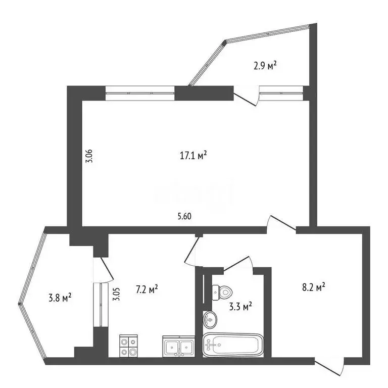1-комнатная квартира: Ялта, улица Макаренко, 8к1 (35.8 м) - Фото 1