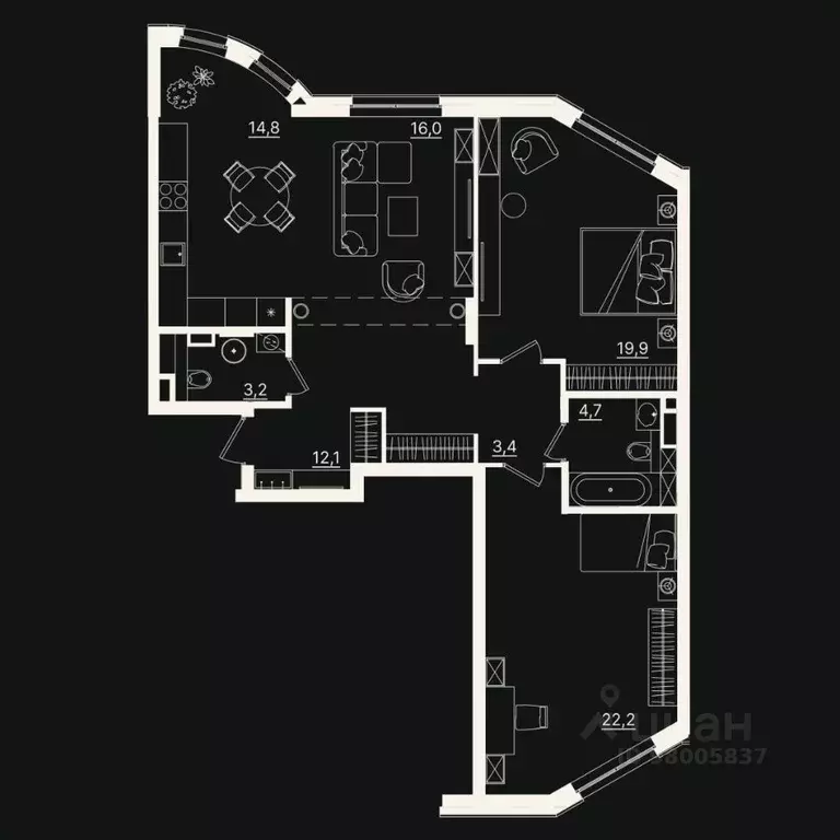 3-к кв. Тюменская область, Тюмень ул. Щербакова, 2к5 (96.15 м) - Фото 1