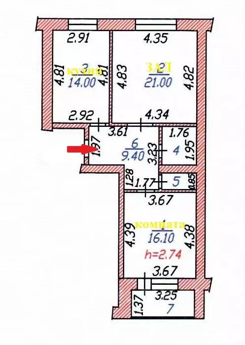 2-к кв. Чувашия, Чебоксары Эгерский бул., 46 (70.0 м) - Фото 1